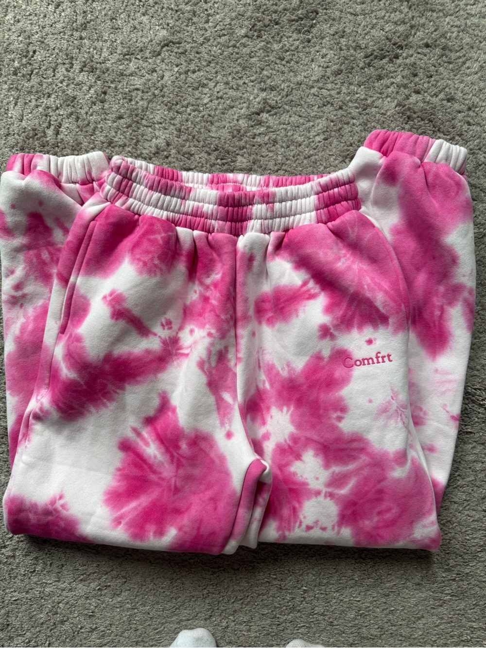 Comft Pink Tie-Dye Kids Sweatpants